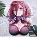 Miku The Quintessential Quintuplets 3D Mouse Pad with Gel Wrist Support soft arm rest Anime game manga ecchi kawaii shop bd Cute Soft gaming office 3D Mouse pad Mice Pad with Silicone GEL Wrist rest. 