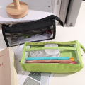 Simple Transparent Mesh Pencil Bag Student Gift Cute School Supplies Pen Case.