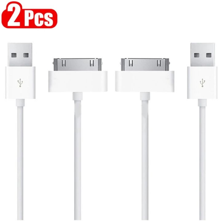2 PCS 30 Pin USB Cable Charging Cord For Apple iPhone 4 S 4s 3G 3GS iPad 1 2 3 iPod Nano Touch Wire Charger Data Cable Charge