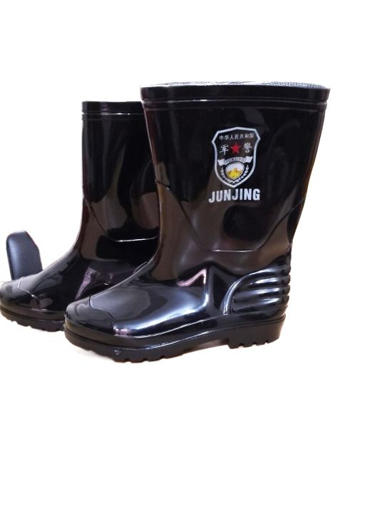 Jundeng Men's Mid-Calf Knee-High Rain Boots Mine Cave Construction Site Wear Resistance Non-Slip Labor Protection Rubber Shoes Waterproof Cotton-Padded Warm-Keeping Rubber Boots