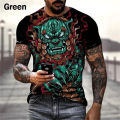 Chinese Lion And Dragon 3D Printed T Shirt Casual Chinese Style Short Sleeve Tees Tshirt Streetwear Loose Comfortable Top Male. 