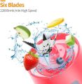 Portable Blender, YKSINX Smoothie Juicer Cup, Personal Mini Blender for Shakes and Smoothies, Six Blades in 3D, 13oz 2000mAh Powerful USB Rechargeable Home Travel Handheld Fruit Juicer (Pink).