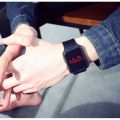 Lwcc 8029 Popular Led Square Rubber Strap Watch Electronic Student Adult Couple Watches Digital Relo. 