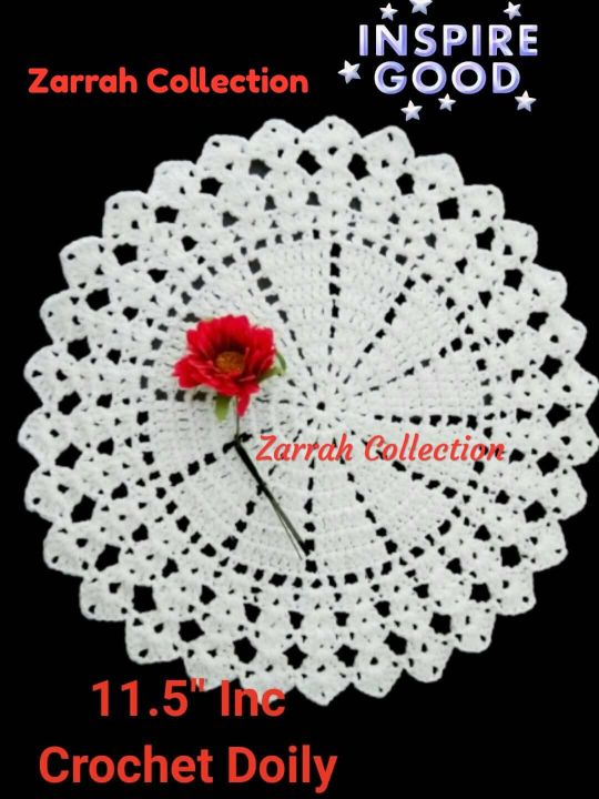 Unique Design, Crochet Doily Plate mat Round 11"+Inc and more Attractive Useful