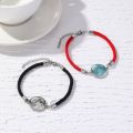 2 PCS/Set Stainless Steel Couples Bracelet For Women Lover Luminous Sun Moon Rope Charm Friendship Girlfriend Party Jewelry Gift. 