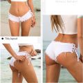 New Summer Women's Jeans Shorts Hole Bandage Low Waist Thong Pole Dance Short Jeans Women. 