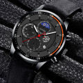 DEYROS Men's Watch Fashion Men's Business Leather Calendar Watch Men's Student Luminous Quartz Watch Cross-Border Hot.