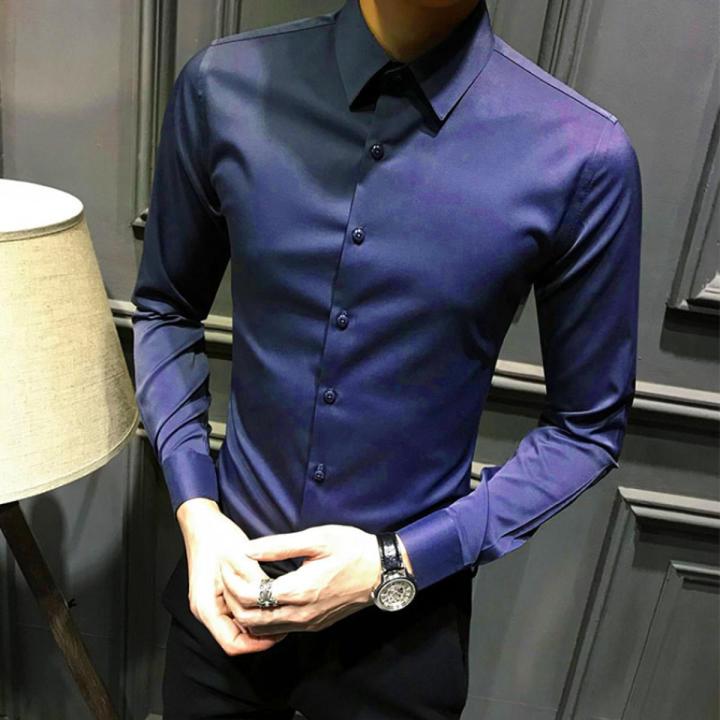 S-5XL Men formal business shirt Black white long sleeve shirt Long sleeve shirt men Fashion clothes