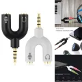 3.5mm U Shape Stereo Audio Jack Splitter Divider for Earphone Headphone 2 Way Splitter Adapter for Smartphone, Laptops. 