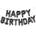 Colorful Birthday Foil Banner: Multicolor, Black, Red, Golden, Silver, Blue, and Pink Foil Birthday Banner Balloons- (Pack of 1 Pcs). 