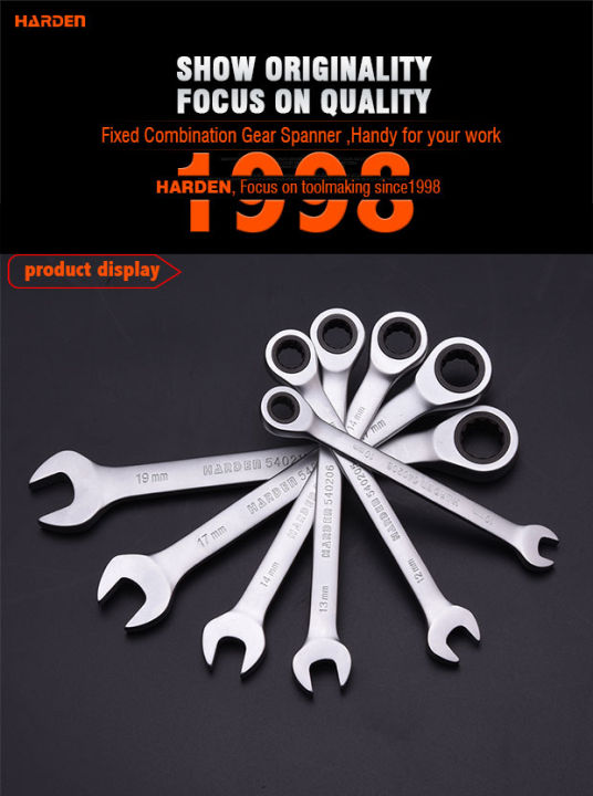 HARDEN%207Pcs%20Fixed%20Combination%20Gear%20Spanner%20Set,%20Metric%20Ratcheting%20Wrench%20Ring%20n%20Open%20End%20Ratchet%20Spanner%20Set%20540117%20-%20Image%202
