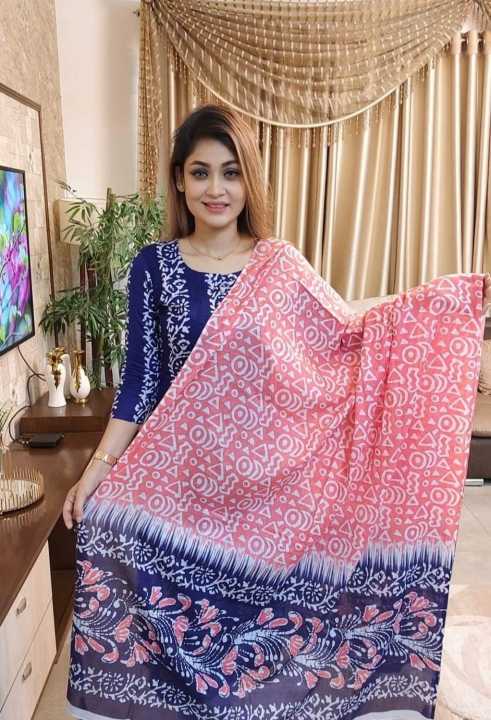 Cotton Unstitched Screen Print 3-Piece Suit for Women - All Seasons Casual Wear