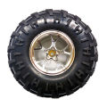 130mm Black-Silver Rubber Wheel Pair for Robotics.