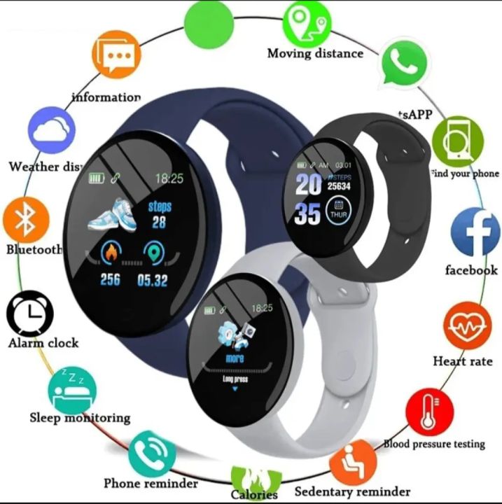D18 Smart Watch Men and Women Sports Smart Bracelet LED B41 Smartwatch Waterproof Smart Touch Screen Bracelet Smartband