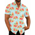 3D Printed Flower Shirt For Men Hawaiian Summer Fashion Beach Shirt Comfortable Top Blouse Short Sleeves Streetwear Clothing. 