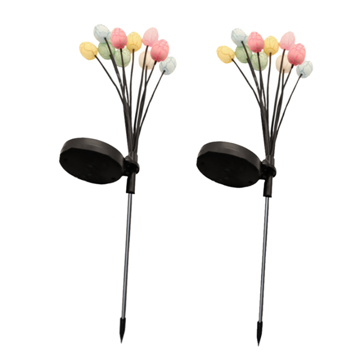 2 Pack 10LED Easter Eggs for Easter Decorations,Easter Decor Garden Lights Decorative Solar Lights,Dinosaur Eggs Lights Easy to Use