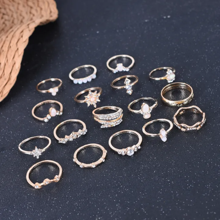 17Pcs/Set%20Boho%20Luxury%20Clear%20Crystal%20Stone%20Wedding%20Ring%20Set%20for%20Women%20Water%20Drop%20Flowers%20Sun%20Cluster%20Retro%20Geometric%20Knuckle%20Rings%20Jewelry%20Gift%20-%20Image%204