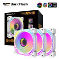 Darkflash INF24 Pro 120mm White Rgb PC Case Fan Infinity 3 Pin 5V Sync Argb 4 Pin Pwm Connector Cooling Fans for Desktop.