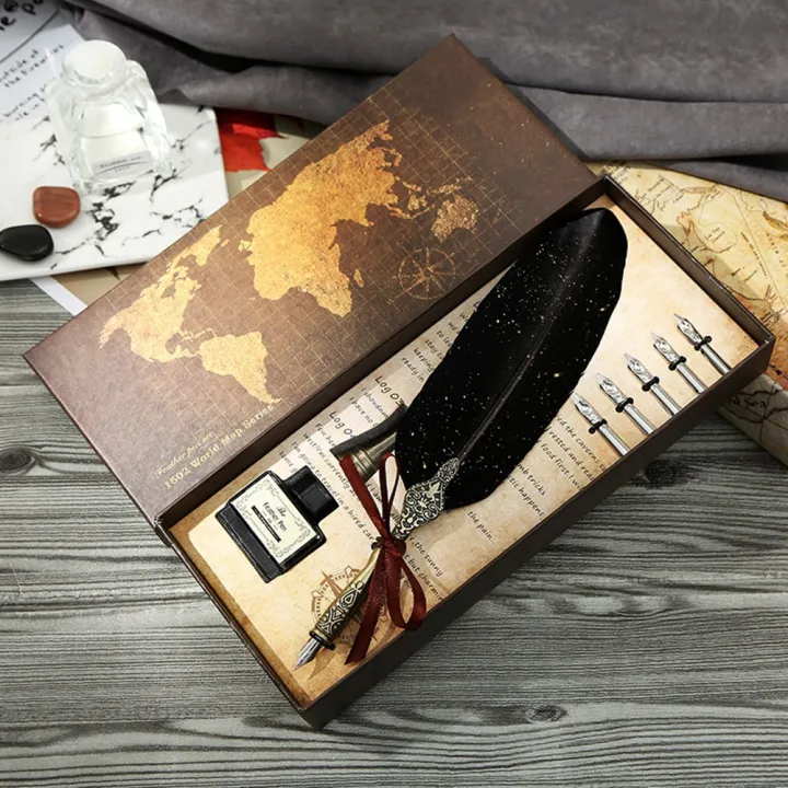 Feather%20Pen%20and%20Ink%20Set%20Vintage%20Quill%20Dip%20Pen%20Writing%20Ink%20Nibs%20Kit%20Calligraphy%20Set%20Gifts%20for%20Beginners%20(Black)%20-%20Image%2010