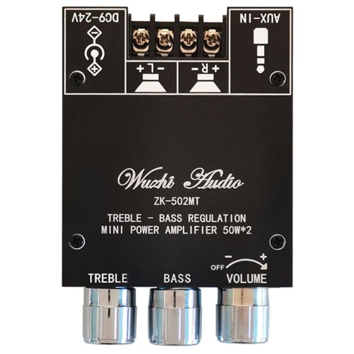 ZK-502MT Bluetooth 5.0 Subwoofer Amplifier d 2.0 Channel High Power Audio Stereo Amplifier d 2X50W Bass AMP