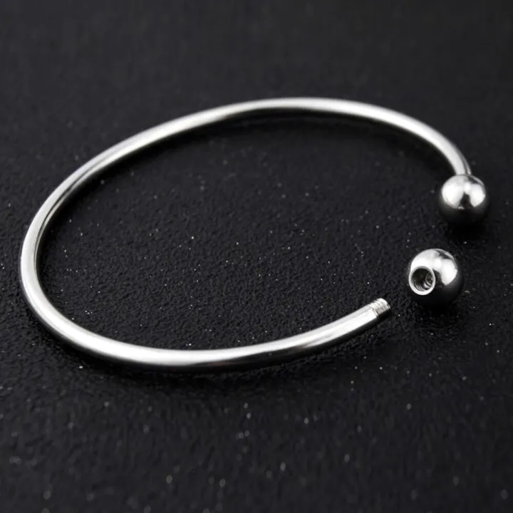 REGELIN%202pcs/lot%20Unscrew%20European%20Adjustable%20Cuff%20Open%20Bangles%20for%20Women%20Expandable%20Wire%20Bangles%20Bracelets%20With%20Bead%20Charms%20-%20Image%202