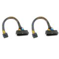 LKPCIGCXM 2X 24 Pin to 10 Pin ATX PSU Main Power Adapter Braided Sleeved Cable for for PC and Servers 12-Inch(30cm). 