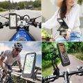 Waterproof Bike Phone Holder Case Universal Motorcycle Bicycle Phone Mount 360 Rotation Adjustable Handlebar Clip Stand.