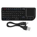 Mini Wireless Keyboard USB Portable Black Multi Function Ultra Thin Backlit 100RF 2.4G(Black ). 