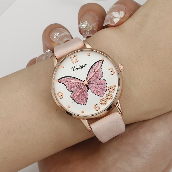 2pcs/set%20Women's%20Watch%20Butterfly%20Fashion%20Quartz%20Watch%20Analog%20PU%20Leather%20Wrist%20Watch%20&%20Rose%20Flower%20Bracelet,%20Valentines%20Gift%20For%20Her%20-%20Image%204
