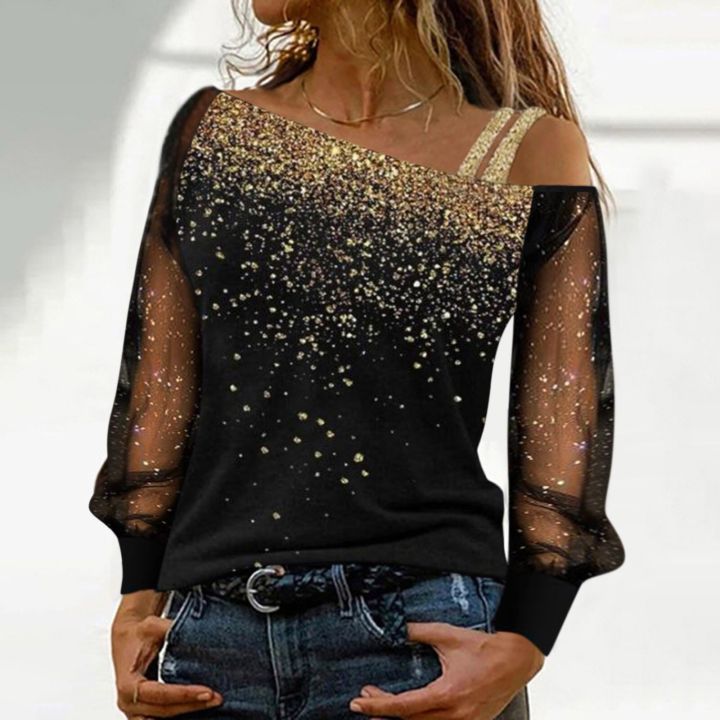 Woman%20Long%20Sleeve%20Sequin%20Blouse%20Top%20Summer%20Party%20Cold%20Shoulder%20Bling%20Mesh%20Sheer%20Blouse%20Lady%20Casual%20Shirts%20Clothes%20-%20Image%203