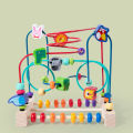 Baby Montessori Early Learning Educational Math Toys Wooden Circles Bead Wire Maze Abacus Puzzle Toys For Kids Boy Girl Gift SnowWhite.