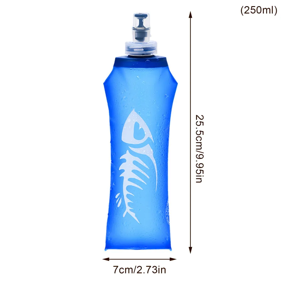 250/500ml Soft Flask Folding Collapsible Water Bottle TPU BPA Free