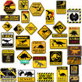 10/60pcs Jurassic World: Dominion Danger Stay Away Wild Zone Dinosaur Decal PVC Car Warning Stickers Danger Banning Sticker.