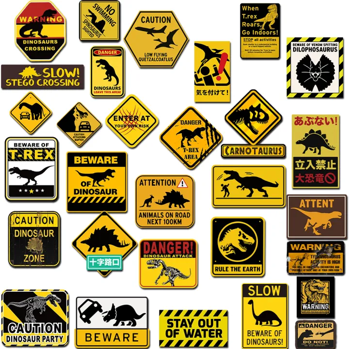 10/60pcs%20Jurassic%20World:%20Dominion%20Danger%20Stay%20Away%20Wild%20Zone%20Dinosaur%20Decal%20PVC%20Car%20Warning%20Stickers%20Danger%20Banning%20Sticker%20-%20Image%203