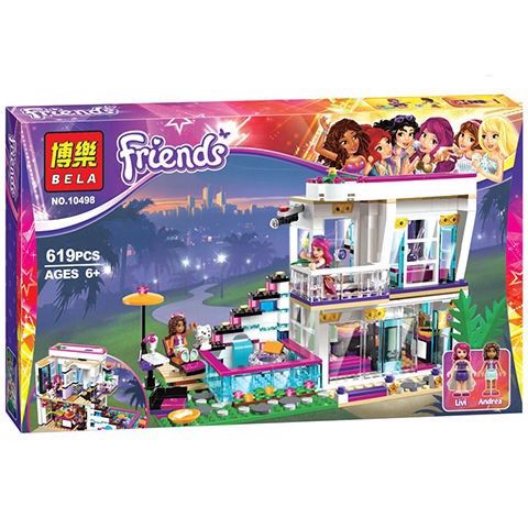 Bela Lego Bela Building Blocks 10498 619Pcs Friends Series Livi's Pop Star  House Girl Bela