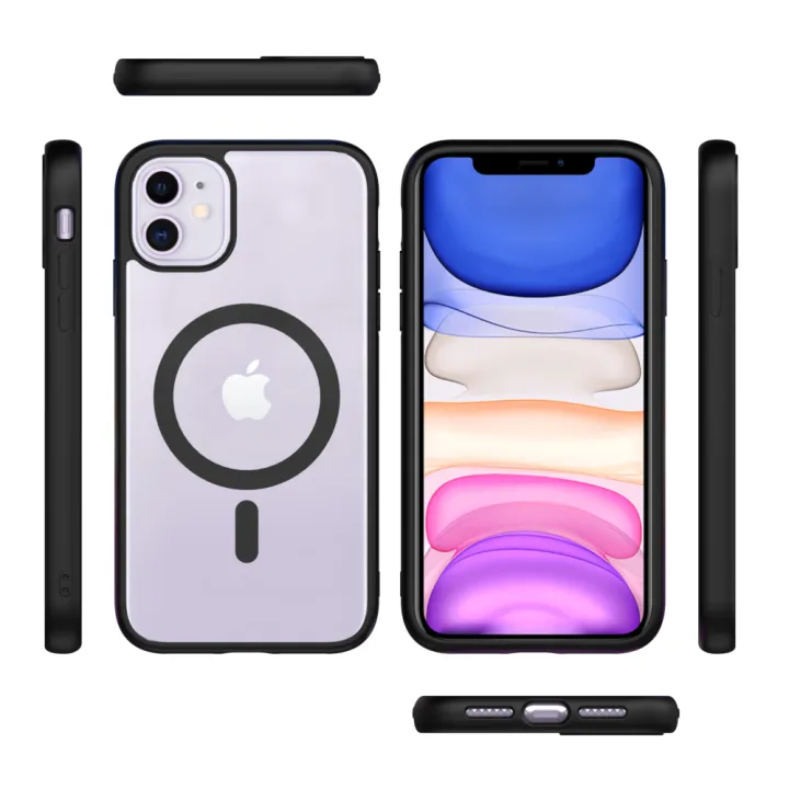 For%20Apple%20iPhone%2011%20MagSafe%20Compatible%20Shockproof%20Transparent%20Slim%20Fit%20Wireless%20Charging%20supported%20Frosted%20Border%20Phone%20Back%20Case%20Mobile%20Cover%20-%20Image%206