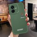 Hontinga for Vivo Y22 Y22S Back Cover PU Leather Simple Colorful Phone Case Soft Silicone Edge Mobile Cover.