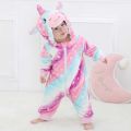 Baby Kigurumi Monkey Unicorn Cow Lion Animal Cosplay Costume Winter Plush Jumpsuit 1 to 4 Years Kids Girls Onesies Outfit Boys.