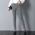 Houndstooth Women's Pants for Outer Wear2022Autumn New Elastic Slimming Skinny Plaid Pants Trendy British Pencil Pants.