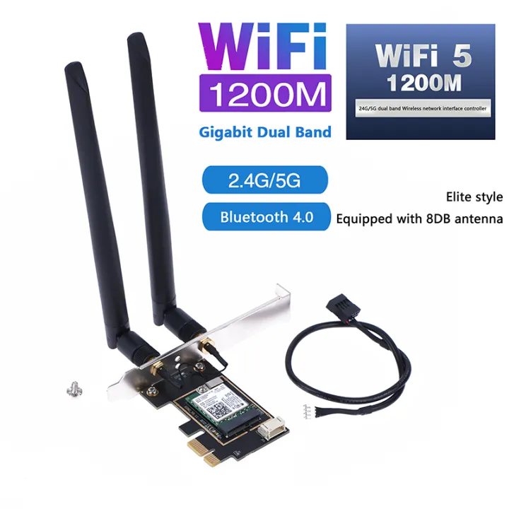 2.4G/%205G%20Dual%20Band%20Intel%207260AC%20Built-in%20Wireless%20PCI-E%20Card%20For%20Desktop%20PC%201200Mbps%20Bluetooth%204.0%20Stability%20PCi%20Express%20Wifi%20Adapter%20Fengshi%20-%20Image%202
