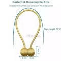 2 PCS Magnetic Curtain Buckle Magnetic Curtain Tiebacks Convenient Drape Tie European Style Decorative Weave Rope Curtain Rings & Buckles Holder for Window Sheer Blackout Draperies.