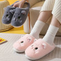 Cute Cat Slippers Fluffy Furry Women Home Platform Slippers Men Winter Plush Slides Indoor Fuzzy Slippers Lovely Cotton Shoes.