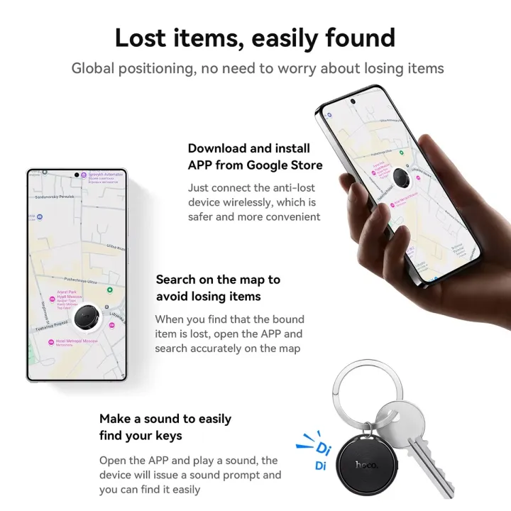 HOCO%20E96A/E93A/E100/E91/E91J/E101%20Anti-Lost%20Smart%20Tag%20Bluetooth%20Finder%20Supports%20Google%20Find%20My%20Phone/Apple%20Find%20My%20Precise%20Position%20for%20Keys%20Pets%20Luggage%20Cars%20Replaceable%20Battery%20Up%20o%208%20Months%20Backup%20Android/iOS%20Supported%20Smart%20Finder%20for%20Any%20Device%20-%20Image%205