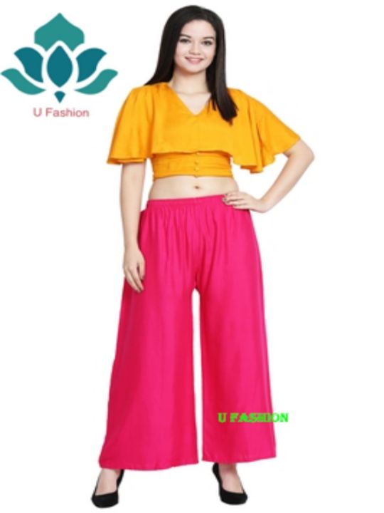 Women%20Plazzo%20Pants%20Summer%20Loose%20Casual%20Wear%20Plazo%20-%20Image%203