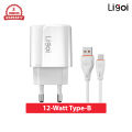 12 Watt SmartPhone Charger Ligoi White Wall Charger. 