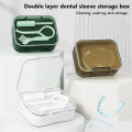 2Layers Orthodontic Retainer Braces Storage Box Teeth Soaking Denture Cleaning.