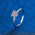 0.5 Carat Heart Cut Moissanite Diamond Solitaire Engagement Wedding Ring Sterling Silver Eternity Bands Bridal Sets for Women.