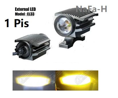 Super Focus LED External Spotlight or Fog Light For Motorcycle- White and Yellow