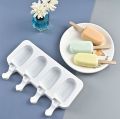 Silicone Ice Cream Mold – 4-Hole Small Block Shape, BPA-Free Ice Pop & Ice Cream Maker. 