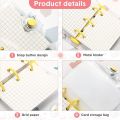 5 Pack Mini Transparent 3 Ring Binder Covers with Binder Inner Papers Storage Bags Label Sticker Binder Pockets. 